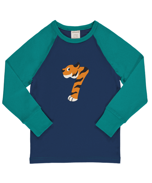 Maxomorra Age 7 Tiger Single Print Long Sleeved Top