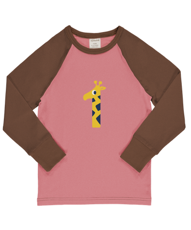 Maxomorra Age 1 Giraffe Single Print Long Sleeved Top