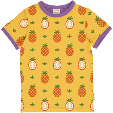 Maxomorra Pineapple Organic Cotton Printed Short Sleeved Top