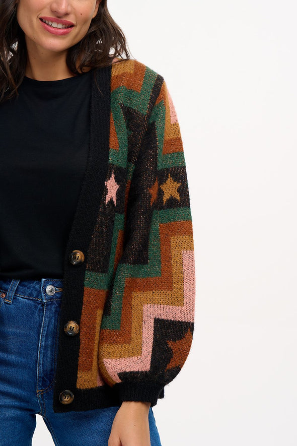 Sugarhill Brighton Multi Chevron and Stars Morganna Cardigan