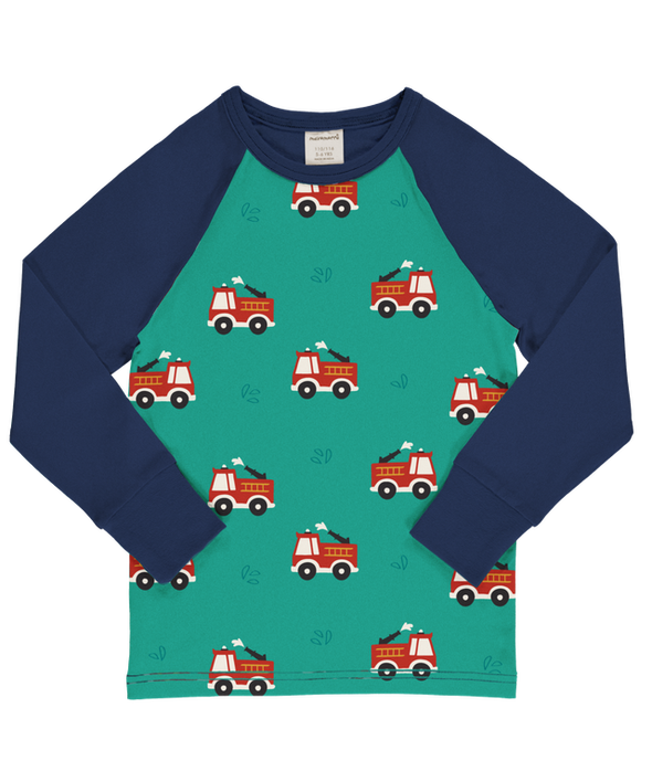 Maxomorra Firetruck Raglan Long Sleeved Top