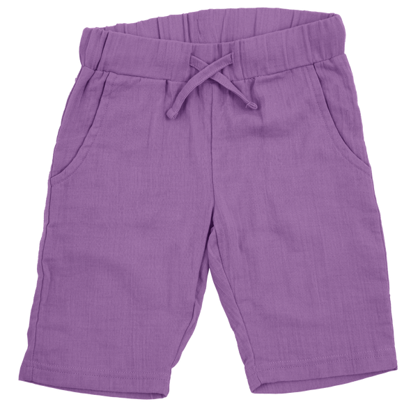 Maxomorra Purple Muslin Knee Shorts