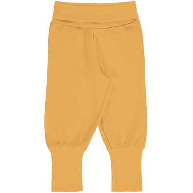 Maxomorra Yellow Organic Cotton Rib Pants