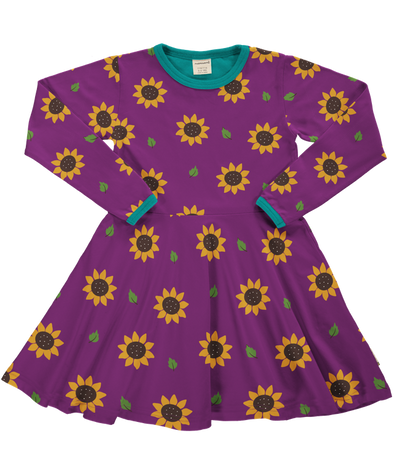 Maxomorra Sunflower Organic Cotton Long Sleeved Circle Dress