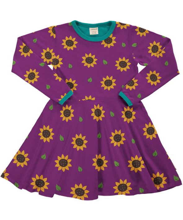 Maxomorra Sunflower Organic Cotton Long Sleeved Circle Dress