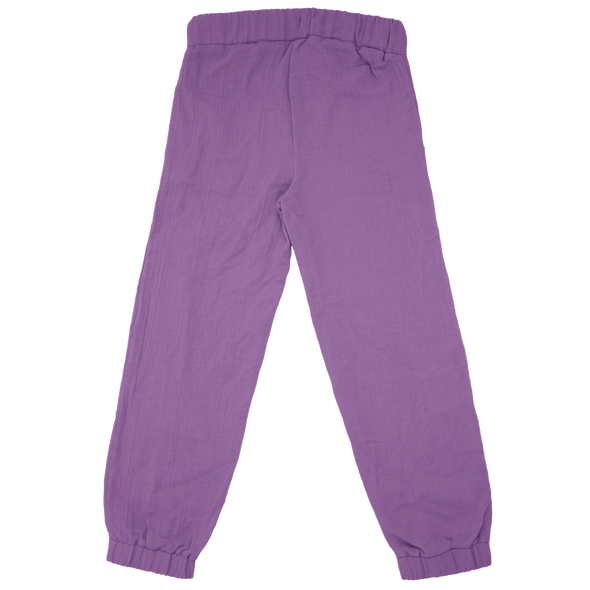 Maxomorra Purple Organic Cotton Muslin Trousers