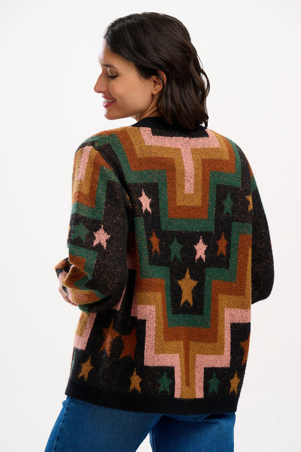 Sugarhill Brighton Multi Chevron and Stars Morganna Cardigan