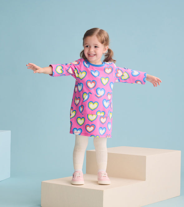 Hatley Big Groovy Hearts Terry Dress