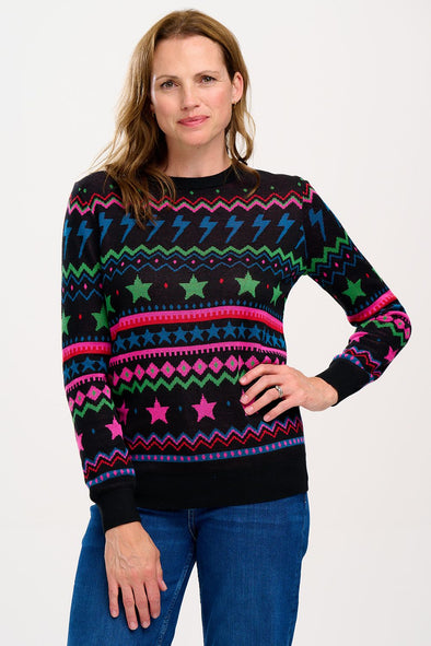 Sugarhill Brighton Black Lightning and Star Fairisle Rosie Jumper