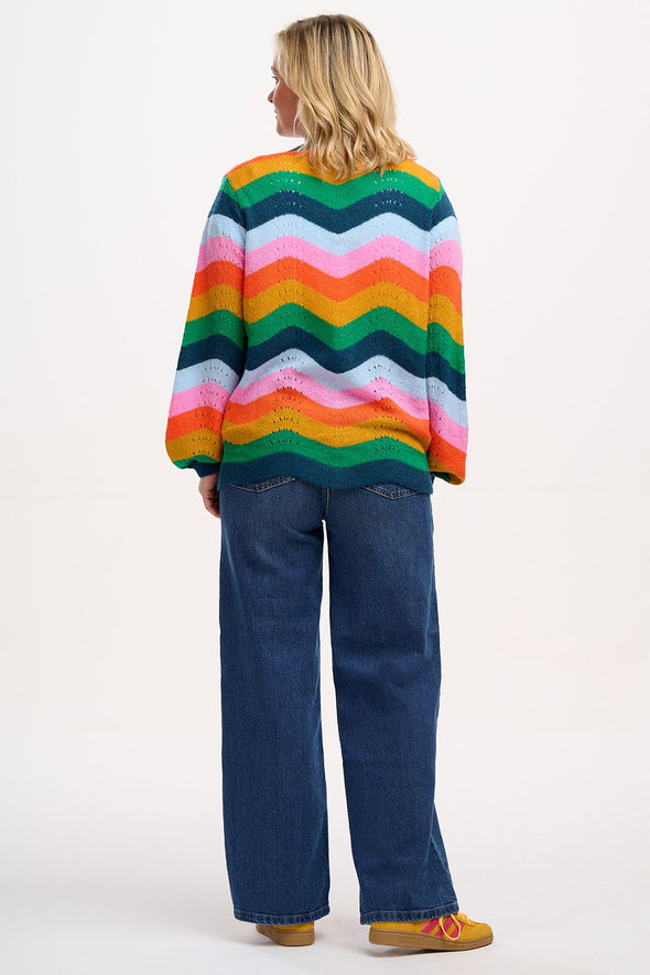 Sugarhill Brighton Multi Rainbow Waves Bella Cardigan