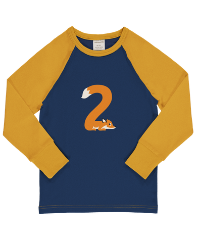 Maxomorra Age 2 Fox Single Print Long Sleeved Top