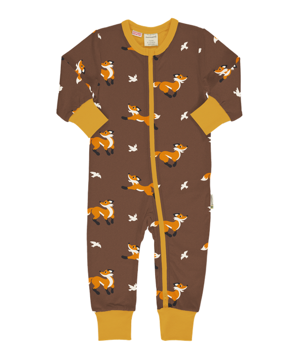 Maxomorra Fox Long Sleeved Zip Rompersuit