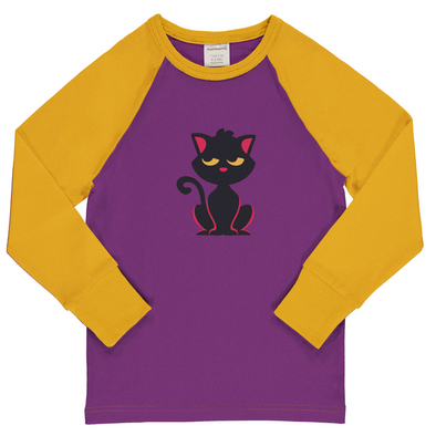 Maxomorra Cat Organic Cotton Single Print  Long Sleeved Top