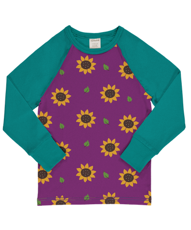 Maxomorra Sunflower Raglan Long Sleeved Top