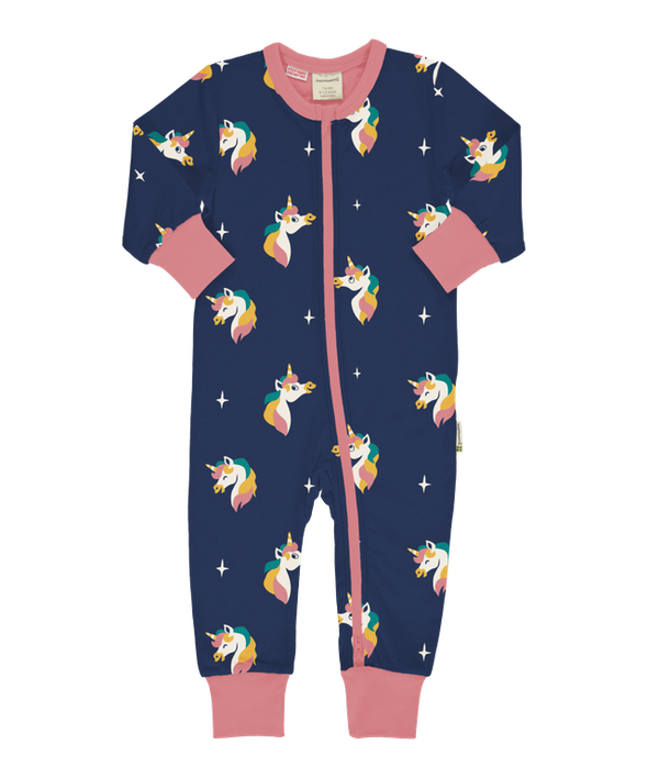 Maxomorra Unicorn Long Sleeved Zip Rompersuit