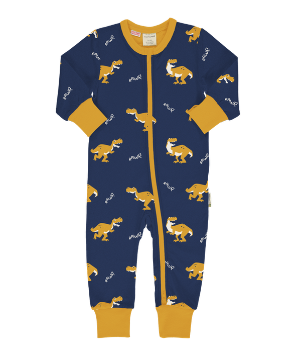 Maxomorra T-Rex Long Sleeved Zip Rompersuit