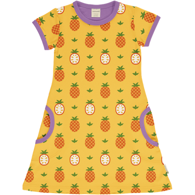 Maxomorra Pineapple Organic Cotton Short Sleeved Dress