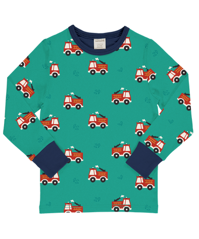 Maxomorra Firetruck Organic Cotton Long Sleeved Top