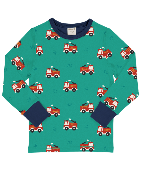 Maxomorra Firetruck Organic Cotton Long Sleeved Top