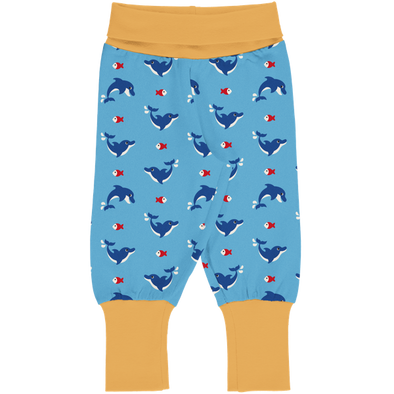 Maxomorra Dolphin Organic Cotton Rib Pants