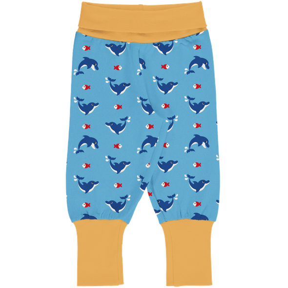Maxomorra Dolphin Organic Cotton Rib Pants