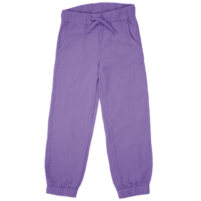 Maxomorra Purple Organic Cotton Muslin Trousers