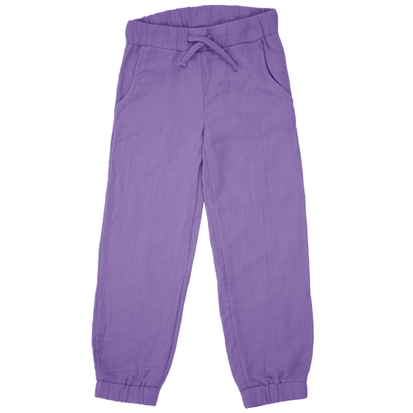 Maxomorra Purple Organic Cotton Muslin Trousers