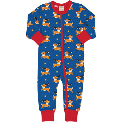 Maxomorra Reindeer Organic Cotton Long Sleeved Sleepsuit