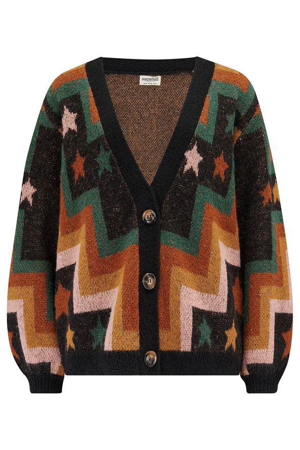 Sugarhill Brighton Multi Chevron and Stars Morganna Cardigan