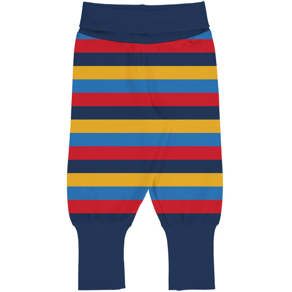 Maxomorra Blue Stripes Cotton Rib Pants