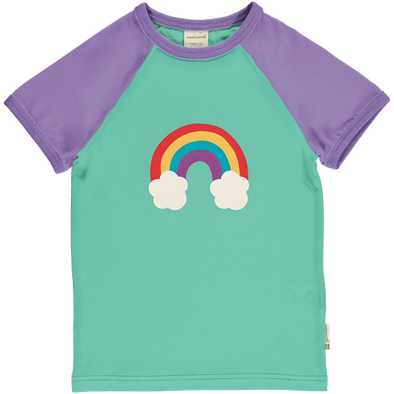 Maxomorra Rainbow Organic Cotton Single Print Short Sleeved Top