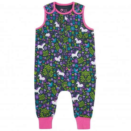 Piccalilly Unicorn Pintuck Dungarees