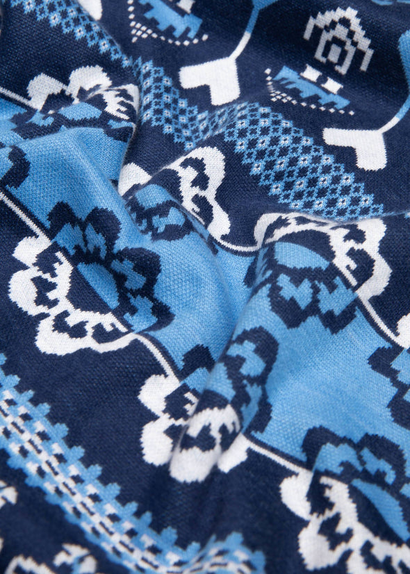 Blutsgeschwister Aprés Glam Blue Warm Up Turtle Knitted Jumper