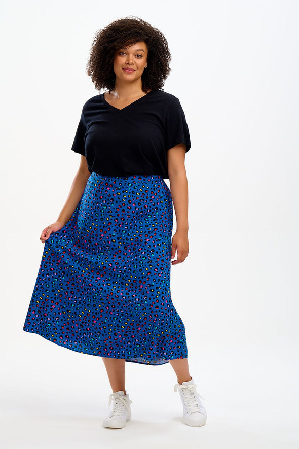 Sugarhill Brighton Light Navy Rainbow Leopard Zora Skirt