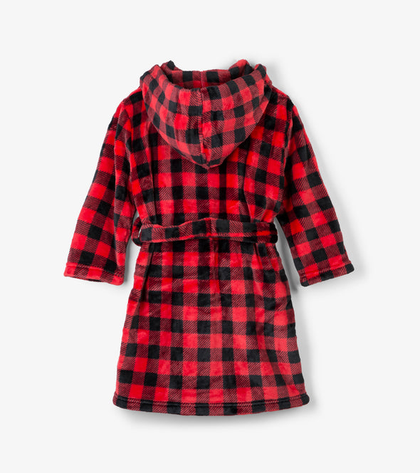 Little Blue House Buffalo Plaid Fleece Robes - Child