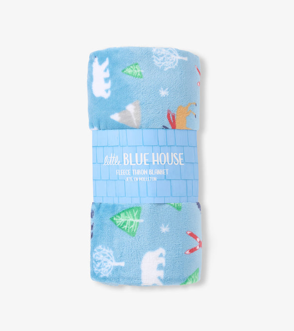 Little Blue House Vintage Ski Fleece Blanket