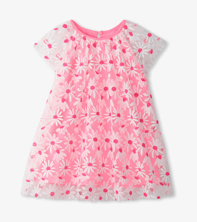 Hatley Neon Pink Daisy Tulle Dress