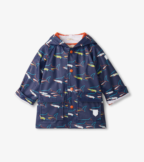Hatley Sharks Colour Changing Baby Raincoat