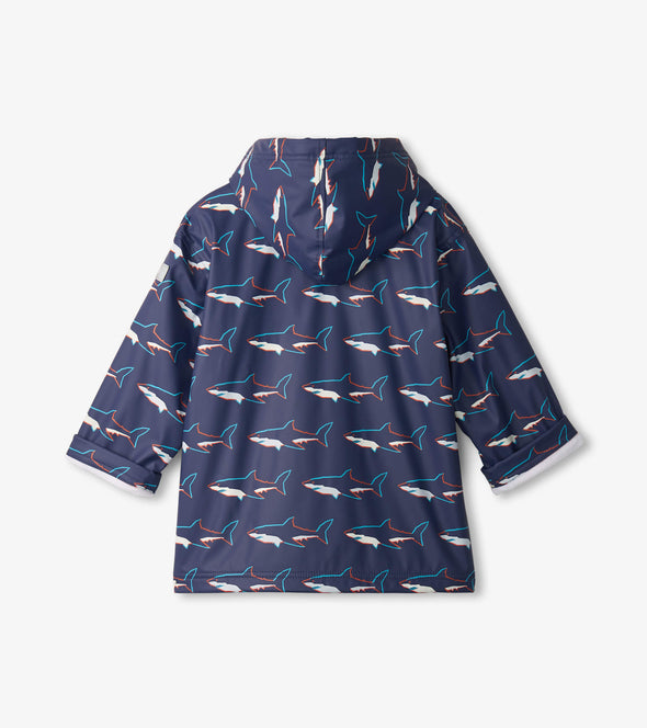 Hatley Sharks Colour Changing Zip Raincoat