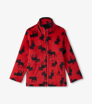 Little Blue House Red Moose Fleece Jacket
