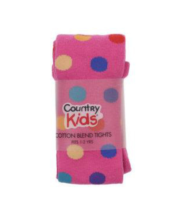 Country Kids Multi Dot Hot Pink Tights