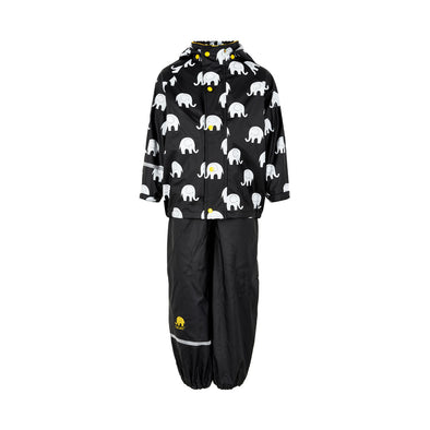 Celavi Elephants Yellow and Black Waterproof Rainwear Set