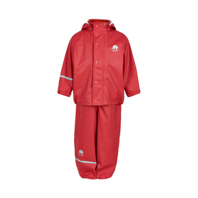 Celavi Unlined Red Waterproof Rainwear Set