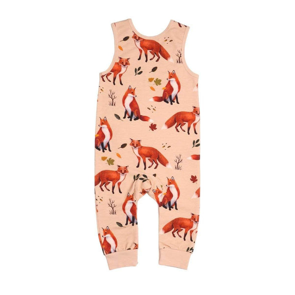 Walkiddy Red Foxes Sweat Playsuit