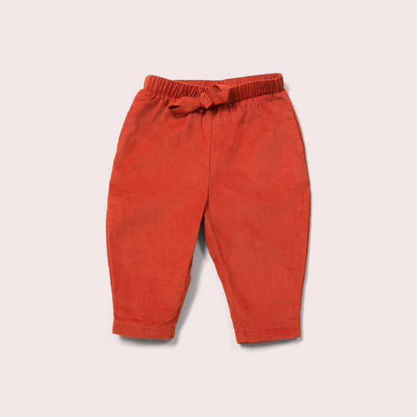 Little Green Radicals Burnt Red Corduroy Comfy Trousers