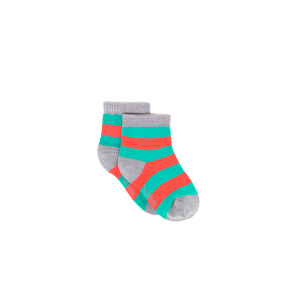 Polly & Andy Bamboo Seam Free Green and Red Stripe Socks