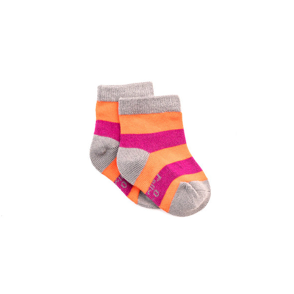 Polly & Andy Bamboo Seam Free Pink and Purple Stripe Socks