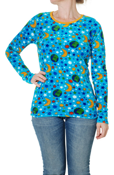 DUNS Mother Earth Blue Atoll Long Sleeved Top Velour - Adult Sizes