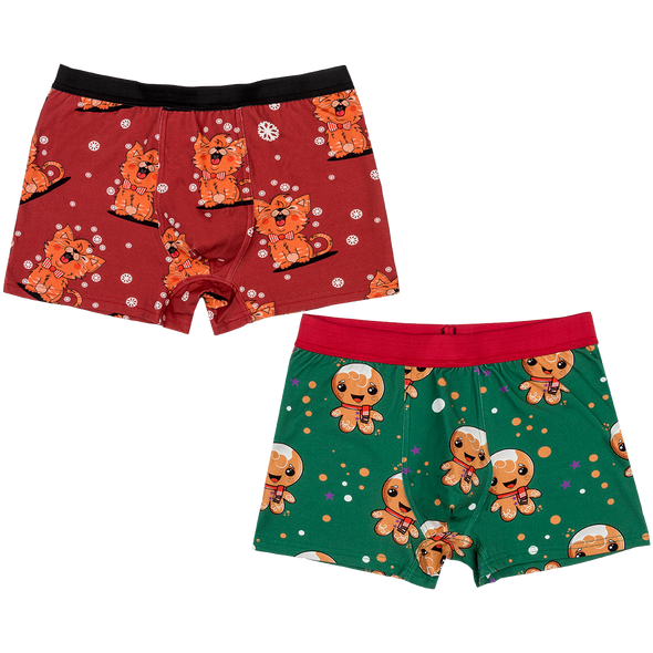 Raspberry Republic Hello Ginger, Meow Meow 2-Pack Boxers- Adult