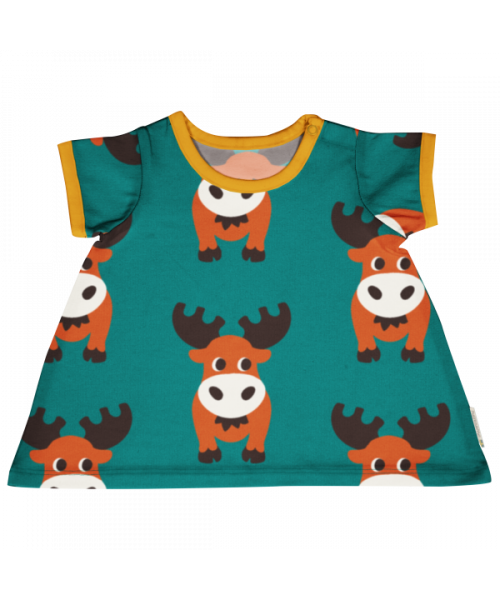Maxomorra Nordic Moose Doll Short Sleeved Dress